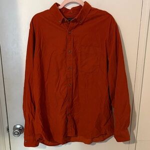 Banana Republic Men's Orange Button-Down Corduroy Shirt